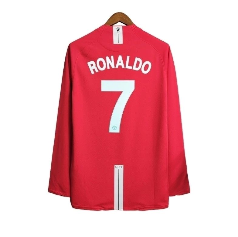 Camisa Retrô Manchester United 2007/08 Cristiano Ronaldo Manga Longa - Home Nike